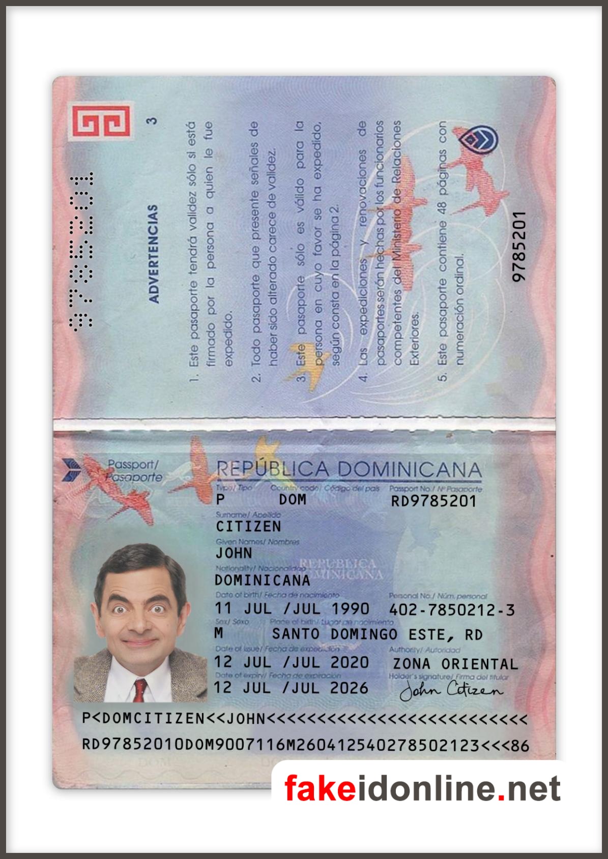 Dominican Republic Passport PSD Template